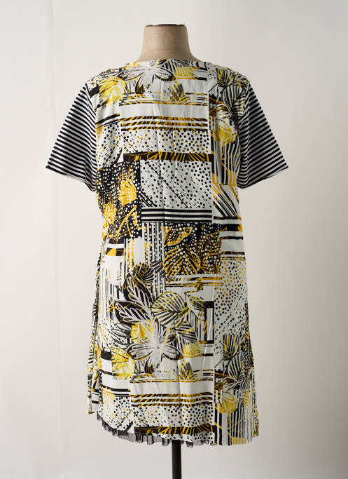 Robe mi-longue jaune FRANCK ANNA pour femme