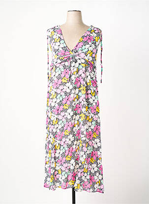 Robe longue imprimé fleurs sans manche rose VERDISSIMA femme