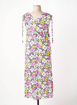 Robe longue imprimé fleurs sans manche rose VERDISSIMA femme