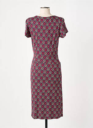 Robe mi-longue imprimé fleurs manches courtes rouge KING LOUIE femme