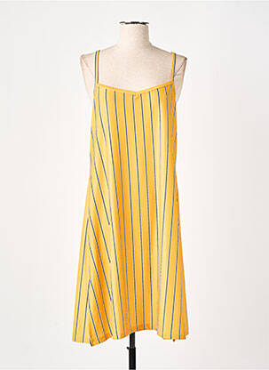 Robe de plage fermeture liens à nouer jaune PASTUNETTE femme