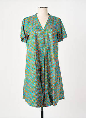 Tunique manches courtes tissage jersey vert LALITA femme