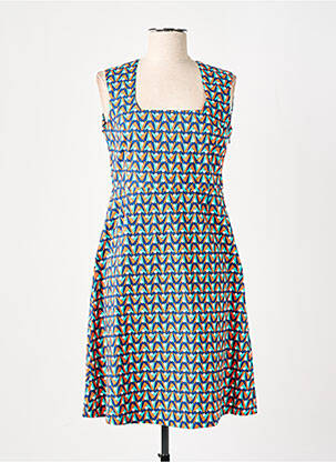 Robe mi-longue sans manche sans manche bleu PRINCESSE NOMADE femme