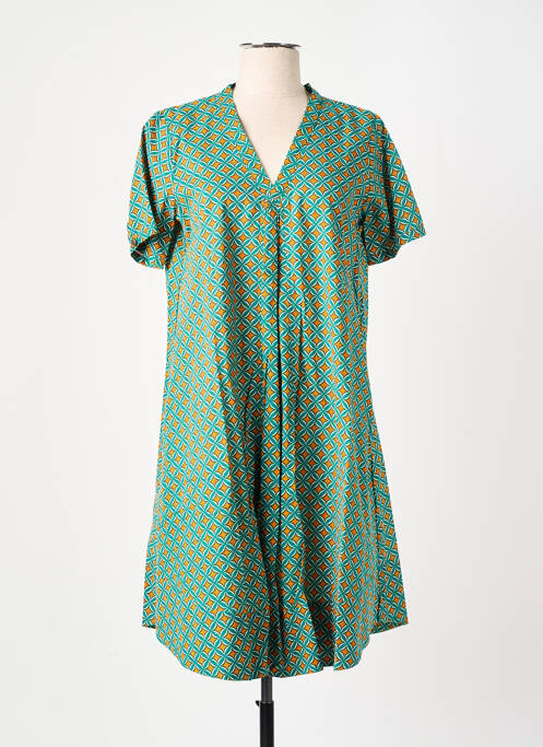 Tunique manches courtes tissage jersey vert LALITA femme