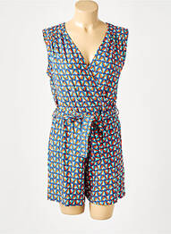 Combishort tissage popeline sans manche bleu PRINCESSE NOMADE femme