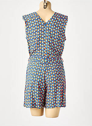 Combishort tissage popeline sans manche bleu PRINCESSE NOMADE femme