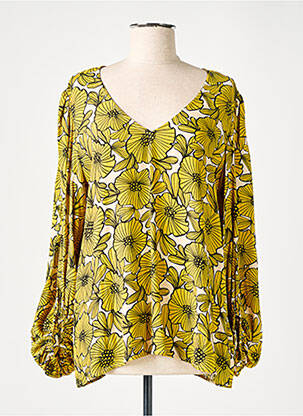 Top coupe fluide manches longues jaune TRAFFIC PEOPLE femme