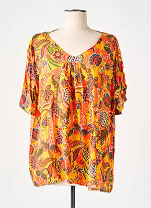Top coupe fluide manches courtes orange AGATHE & LOUISE femme