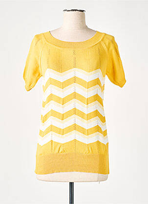 Pull coupe cintrée manches courtes jaune MADEMOISELLE YEYE femme