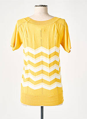 Pull coupe cintrée manches courtes jaune MADEMOISELLE YEYE femme