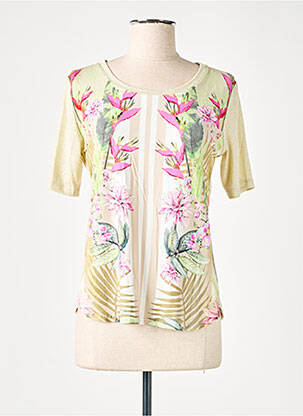 T-shirt stretch manches courtes vert THOMAS RABE femme