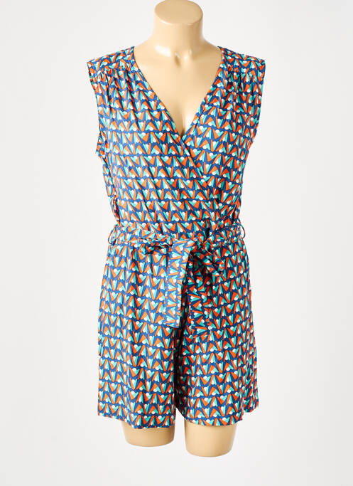 Combishort tissage popeline sans manche bleu PRINCESSE NOMADE femme
