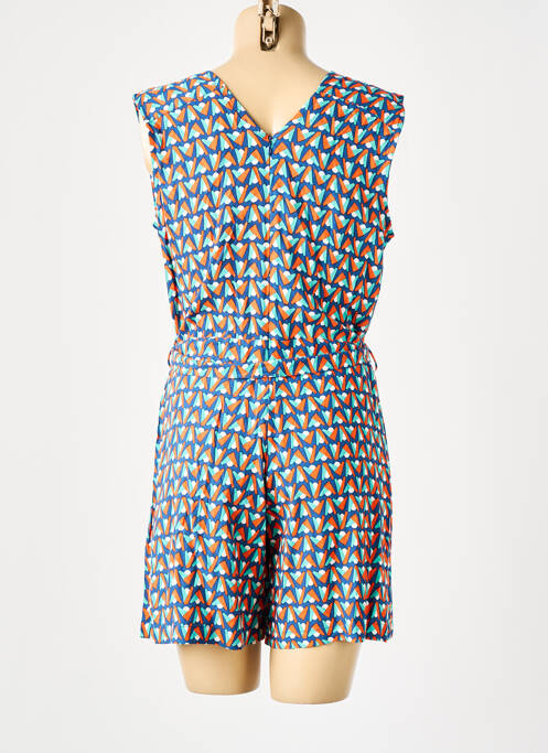 Combishort tissage popeline sans manche bleu PRINCESSE NOMADE femme