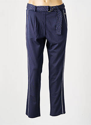 Pantalon slim taille élastique bleu HAJO femme