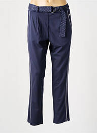 Pantalon slim taille élastique bleu HAJO femme
