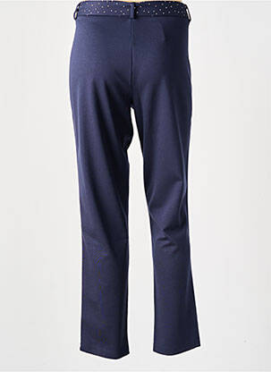 Pantalon slim taille élastique bleu HAJO femme