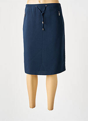 Jupe mi-longue coupe droite bleu BARBARA LEBEK femme
