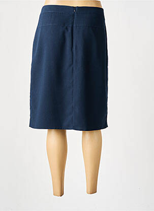 Jupe mi-longue coupe droite bleu BARBARA LEBEK femme