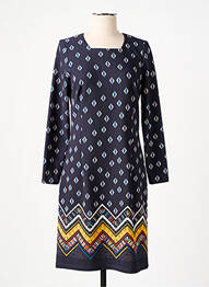 Robe mi-longue manches longues manches longues bleu FRANCE RIVOIRE femme