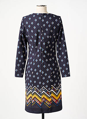 Robe mi-longue manches longues manches longues bleu FRANCE RIVOIRE femme