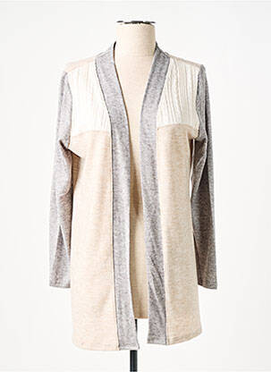 Gilet manches longues stretch beige NAYAT femme