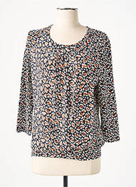 Blouse col rond manches 3/4 noir FRANK WALDER femme