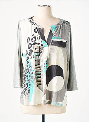 Top stretch manches longues gris FRANK WALDER femme