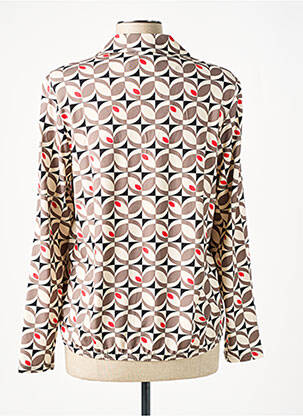 Chemisier tissage popeline manches longues marron FRANK WALDER femme