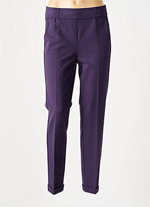 Pantalon droit stretch taille normale violet FRANK WALDER femme