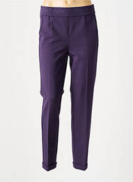 Pantalon droit tissage crêpe taille normale violet FRANK WALDER femme