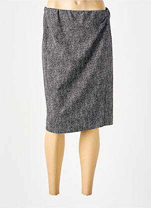 Jupe mi-longue fermeture zip latéral gris FRANK WALDER femme