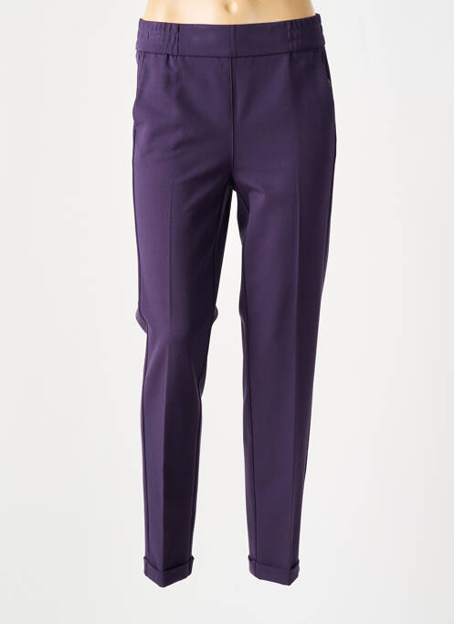 Pantalon droit violet FRANK WALDER pour femme