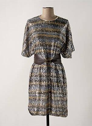 Robe mi-longue manches courtes manches courtes gris IMPERIAL femme