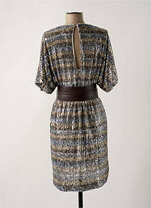 Robe mi-longue manches courtes manches courtes gris IMPERIAL femme