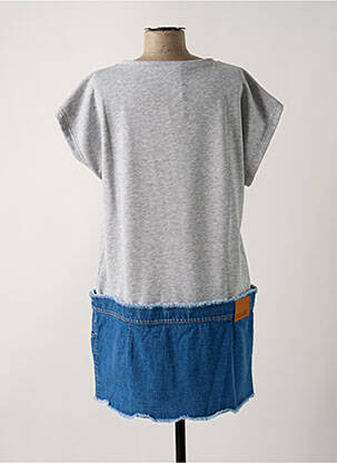 Robe courte manches courtes manches courtes gris PLEASE femme