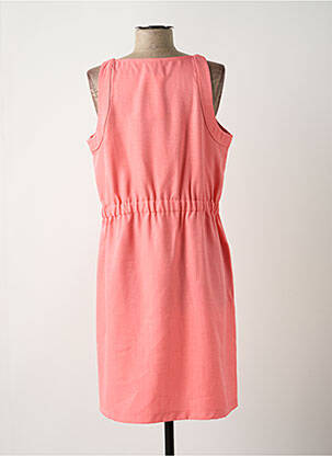 Robe mi-longue tissage crêpe fines bretelles rose MASSANA femme