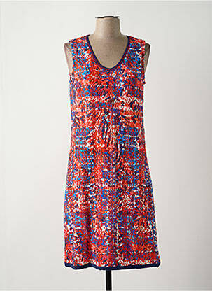 Robe mi-longue sans manche sans manche orange KALISSON femme