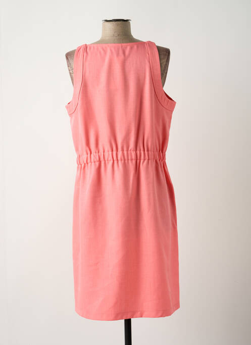 Robe mi-longue tissage crêpe fines bretelles rose MASSANA femme