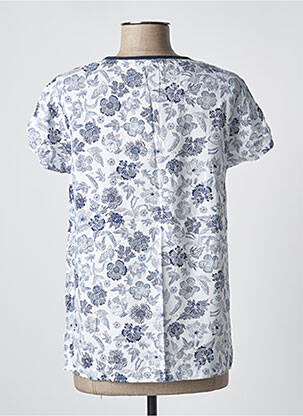 Blouse tissage popeline manches courtes bleu ELLE EST OU LA MER femme