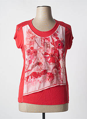 T-shirt stretch manches courtes rouge BAGORAZ femme