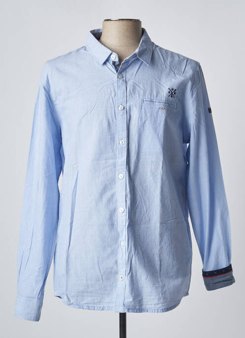 Chemise manches longues bleu ELLE EST OU LA MER pour homme