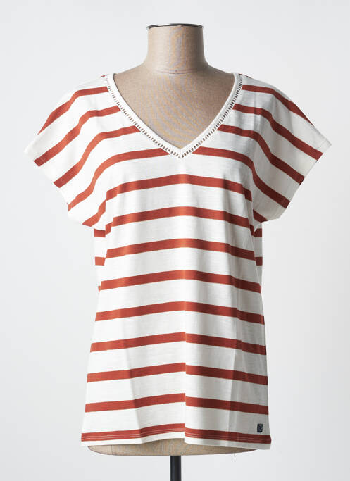 T-shirt marron ELLE EST OU LA MER pour femme