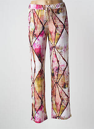 Pantalon droit stretch taille normale rose UNICA PLUS femme