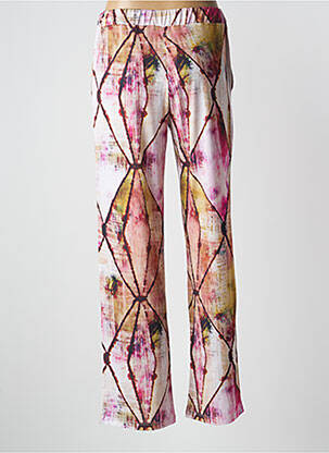 Pantalon droit stretch taille normale rose UNICA PLUS femme