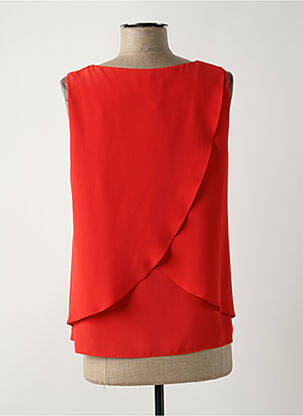 Top tissage crêpe sans manche rouge TINTA femme