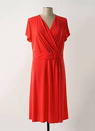 Robe mi-longue manches courtes manches courtes rouge RENATTO BENE femme