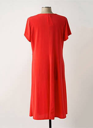 Robe mi-longue manches courtes manches courtes rouge RENATTO BENE femme