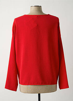 Top col v manches longues rouge PAZ TORRAS femme
