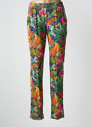 Pantalon droit tissage crêpe taille normale vert LE PETIT BAIGNEUR femme