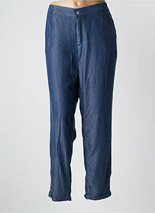 Pantalon droit fermeture zippée sous rabat boutonné taille normale bleu LCDN femme
